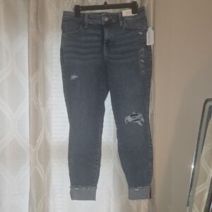 Maurices Cropped Blue Distressed Jeans
